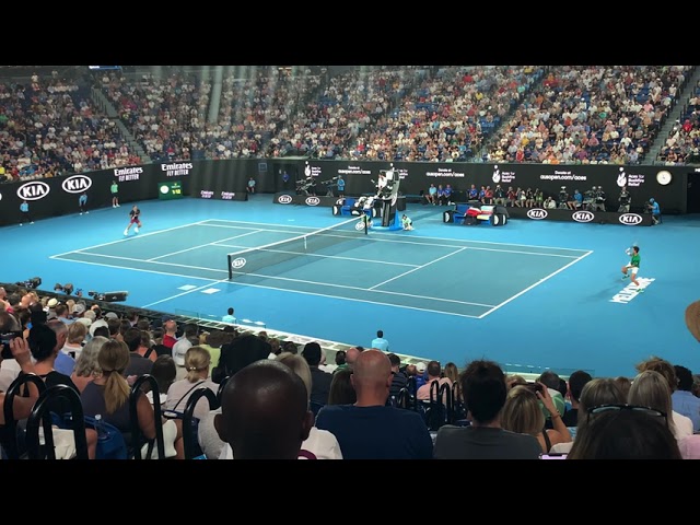 Federer vs Djokovic Court level View - Australian Open 2020