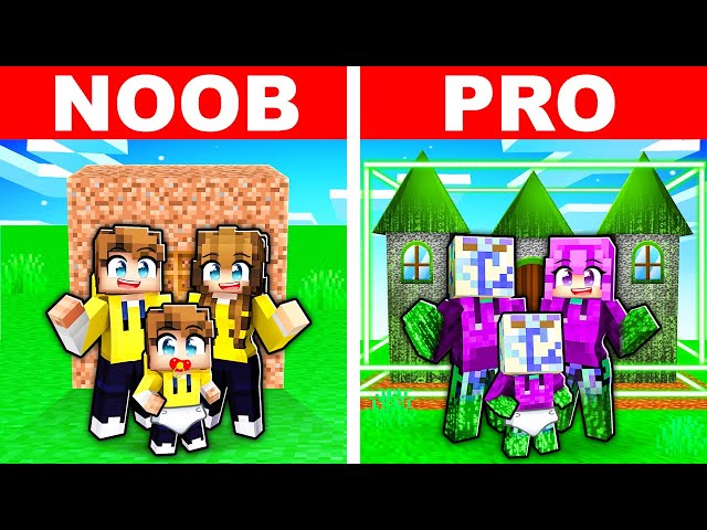 Having a NOOB vs PRO HACKER Family In Minecraft!