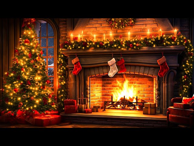 Nat King Cole, Bing Crosby, Frank Sinatra, D.Martin🌟Classic Christmas Music [12 Hour Fireplace Loop]