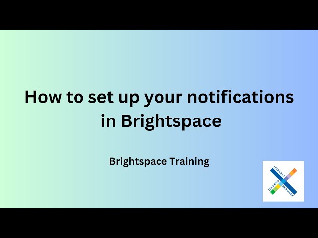 Set up notifications in Brightspace