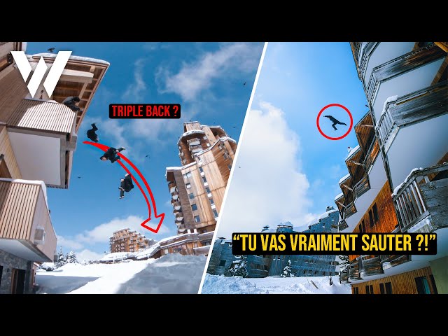 We JUMP from a 15 METERS ROOF in the snow | CLIFF DIVING ?