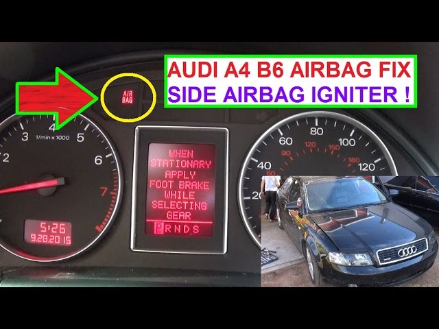 Audi A4 B6 Airbag Light On. FIX  SIDE AIRBAG IGNITER. Air Bag Light