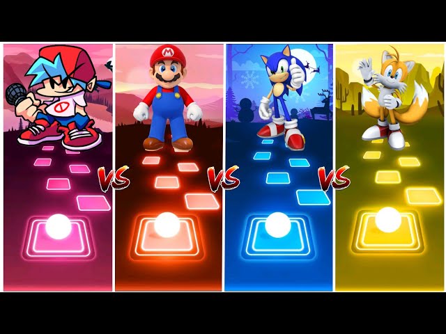 Tails vs Sonic vs Mario vs Friday Night - Tiles Hop EDM Rush