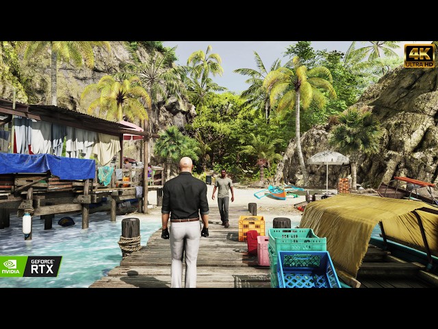 HITMAN™ 3 - Andaman Sea, Ambrose Island (Day Time) Cinematic Run [4K 60FPS]