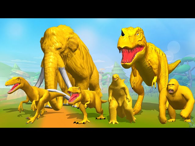 🔴LIVE :🐱‍🐉🦍Brown Dinosaurs Evolution: Animals Adventures | T-rex Velociraptor | Jurassic World