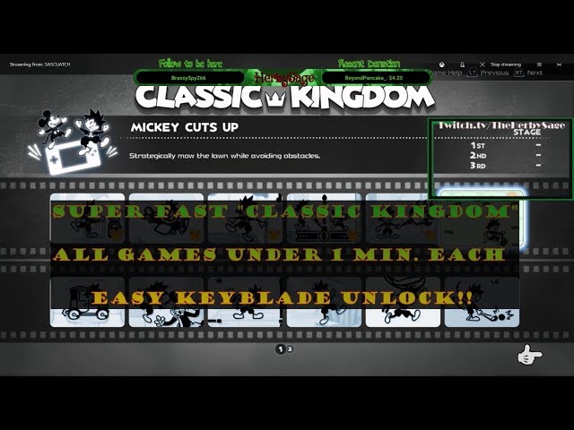 Fast. Easy. ALL "Classic Kingdom" complete quick. NEW KEYBLADE?!?! Easy trophy/achievement.