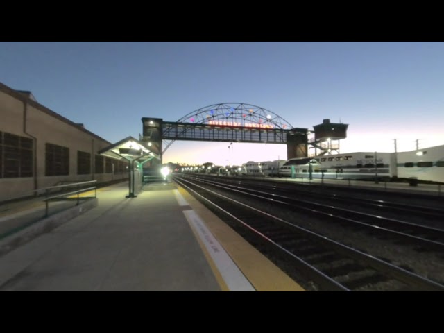 VR180 - Metrolink IEOC Line Train #808 Northbound in Riverside - Downtown - January 18th 2021 (1/2)