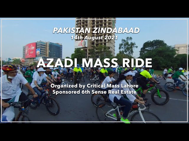 Azadi Mass Ride, Organized by Critical Mass Lahore - Lahore Liberty Chowk. Insta 360 One X2