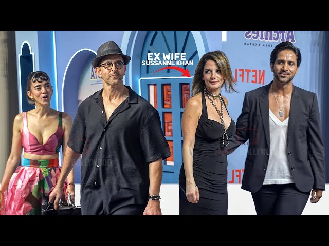 Hrithik Roshan with GF Saba Azad and Ex Wife Sussanne Khan with BF Arslan Goni at Same Event