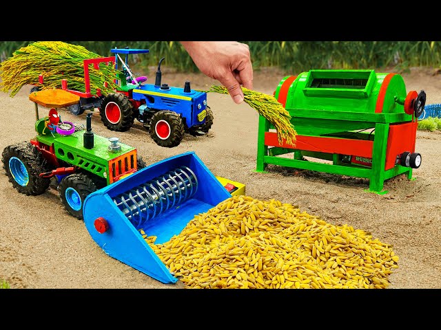 Top diy tractor making mini Rice Harvester Machine | diy Planting & Harvesting Rice Fields | HP Mini