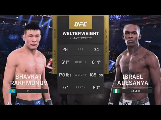 Shavkat Rakhmonov Vs Israel Adesanya Full UFC Fight