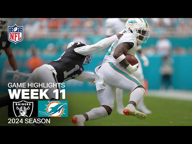 Las Vegas Raiders vs. Miami Dolphins Game Highlights | NFL 2024 Season Week 11