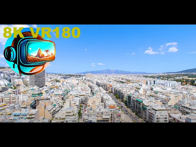 Hotel President in Athens rooftop view to the NORTH of the city GREECE 8K 4K VR180 3D Travel