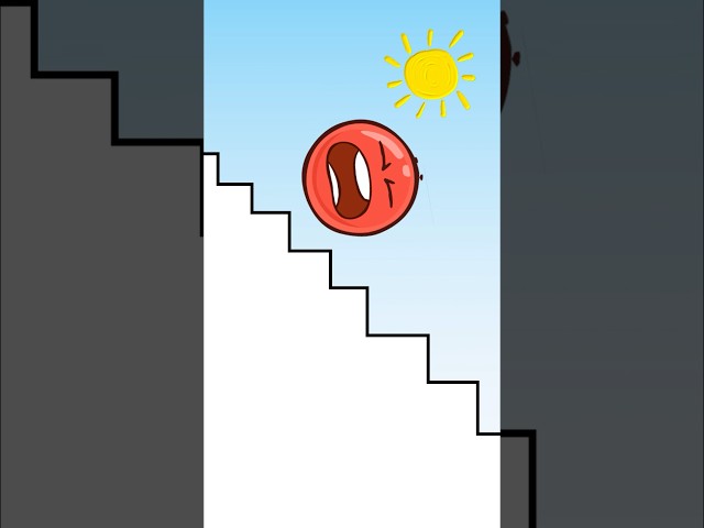 RED BALL FALLING DOWN THE STAIRS! #animation #memes #funny #shorts