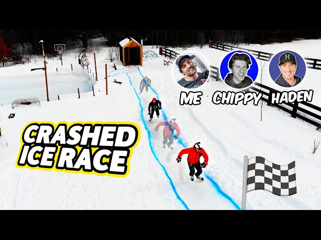 This guy built a Crashed Ice track IN HIS YARD!