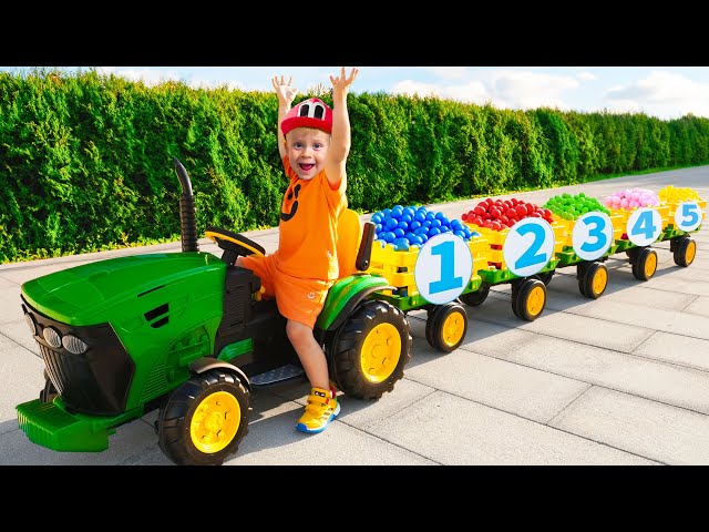 Learning Numbers with Oliver on a Tractor