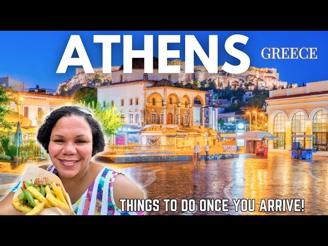 Exploring Athens Greece Pre-Cruise! Monastiraki, Souvlaki, and Hop On Hop Off Bus!