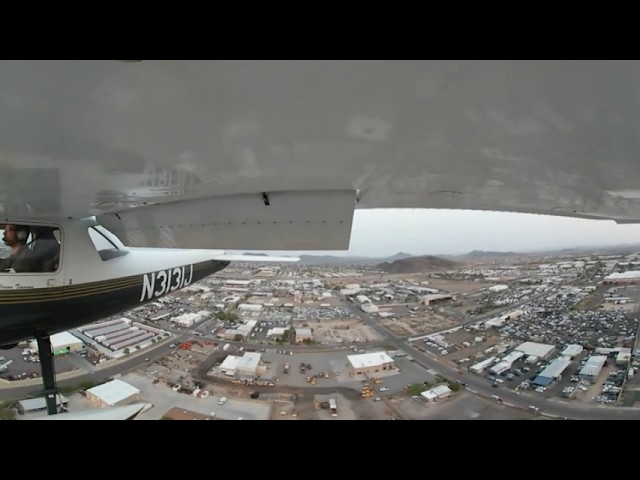 Gear 360 1080P VR - Landing at Deer Valley (KDVT) in a Cessna 150