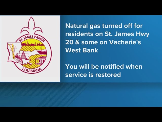 Temporary natural gas outage in St. James Parish