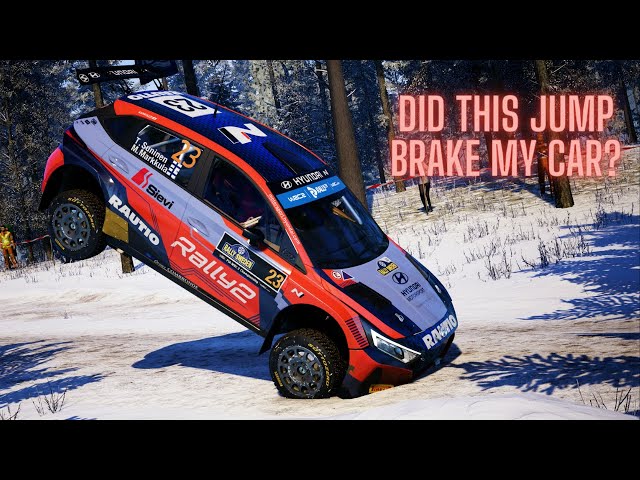 EA SPORTS WRC || How fast can I go in the snow? One big jump was a very hard landing...