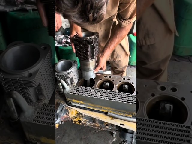 Roadroller Diesel Engine Restoration #skills #engine #how #workshop #shorts #shortsfeed