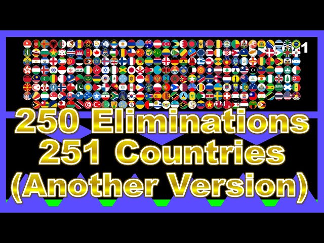 [Another version] 250 times eliminations & 251 countries marble race in Algodoo | Marble Factory