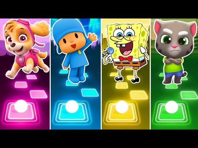 Skye 🆚 Pocoyo 🆚 SpongeBob 🆚 My Talking Tom - Tiles Hop EDM Rush!