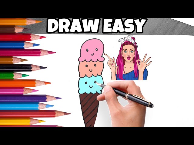 How to Draw a Cute Ice Cream - Easy & Adorable Art Tutorial for Beginners!