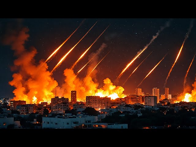 30 minutes ago! 5000 Iranian ballistic missiles fired at downtown Tel Aviv, Israel