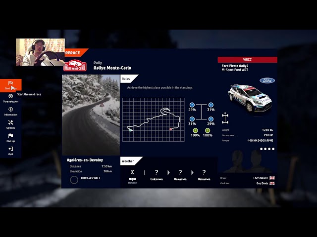 WRC 10 Career gameplay part 1 "All about the tyres" 130% AI. PS4 Pro Fanatec CSL elite.