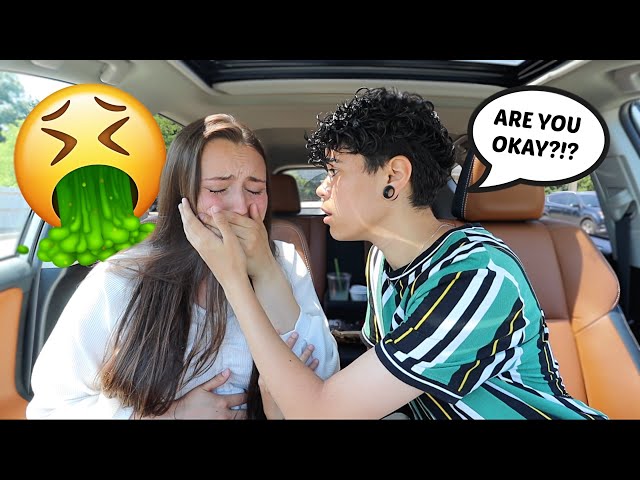 Getting CAR SICK Then Randomly Crying To See His Reaction!