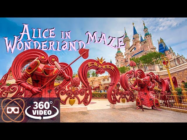 [5K 360] Disney Shanghai Alice in Wonderland Maze - Full 360 POV