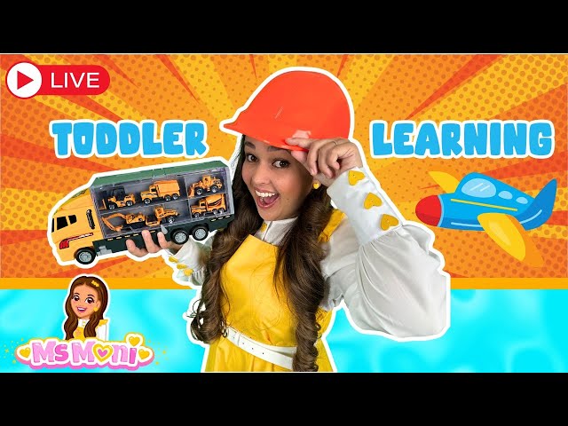 🧸 24/7 Toddler Learning Live Stream 🎉 | 💬 Learn To Talk | Ms Moni