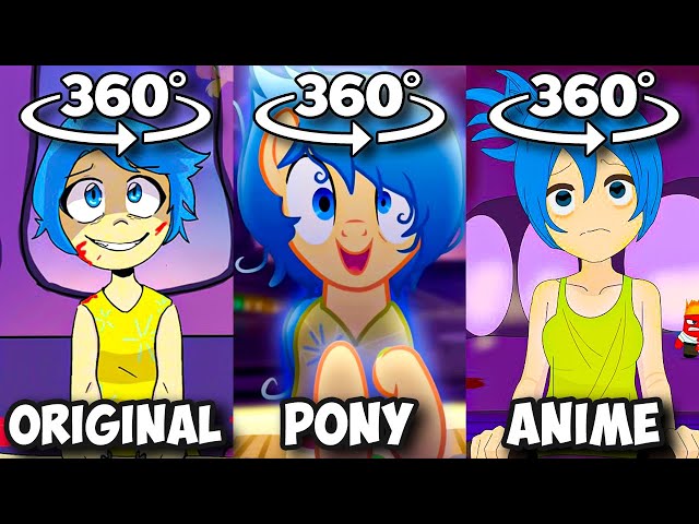 360º VR Joy is Getting Crazy Original vs My Little Pony vs Anime // Villain Joy | INSIDE OUT 2