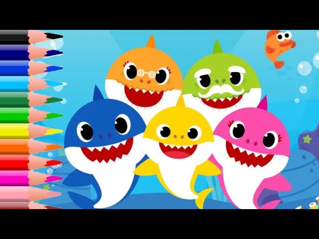 Coloring Baby Shark Family  Pinkfong  (learn colors) | ARTS R US