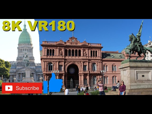 8K VR180 Buenos Aires Argentina Parliament Presidential Palace | Travel vids with ASMR or Music