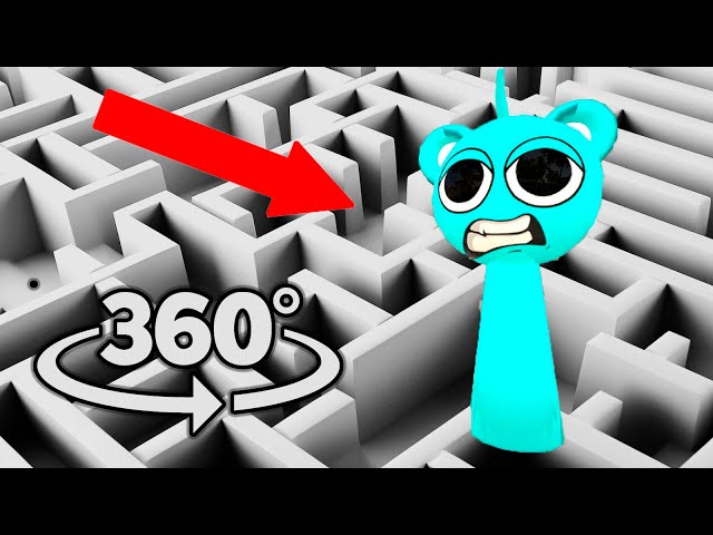 Incredibox Sprunki - Running in the maze!  But it's 360 degree video (Incredibox Sprunkie Dance)