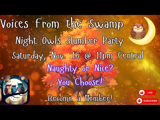 Night Owls Slumber Party! Naughty or Nice? You Choose!