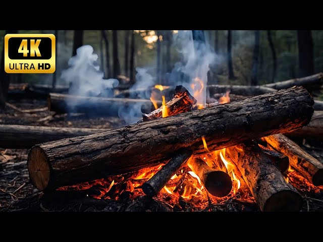 🔥 Fireplace 4K. Cozy Christmas Night V3