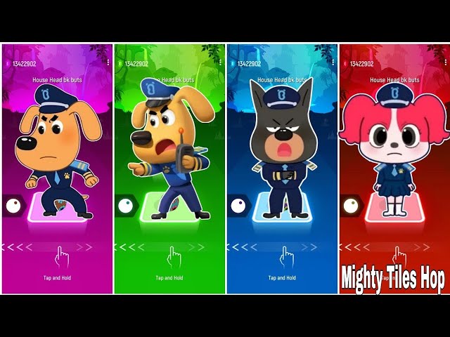 Sheriff Labrador Ai🤖 Version 🆚 Police Officer 🆚 Sheriff Papillon 🎶 Tiles Hop EDM Rush. Coffin Dance