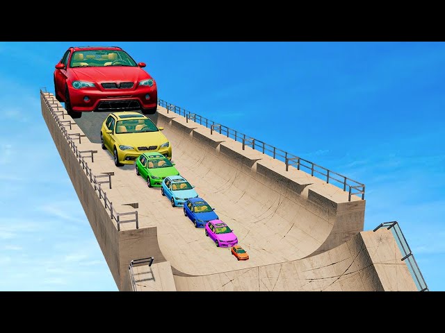 TRANSPORTING MINI HONDA & BIG TESLA & LAMBORHINI with FLATBED TRAILER & CRAZY LOADERS! BeamNG