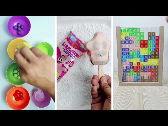 ASMR Video with jingle bells, beads, balls, wooden toys, marble run and other