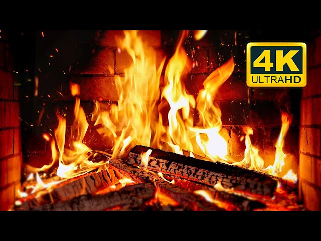 🔥 Cozy Fireplace 4K (12 HOURS). Fireplace with Crackling Fire Sounds. Crackling Fireplace 4K