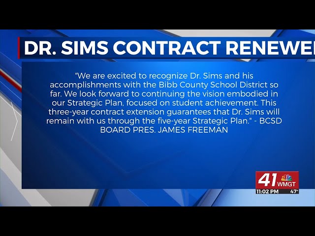 Bibb County School Board approves three-year contract extension for Superintendent Dr. Dan Sims