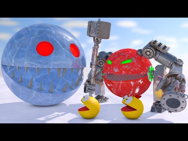 Pacman vs Monsters #3 Compilation (Monster Truck, Steampunk Robot, Ice, Alphabet Monsters)