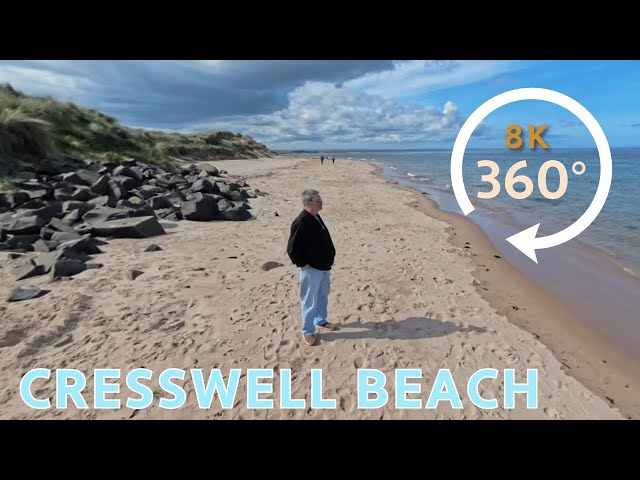 Cresswell Beach Northumberland | 360° FAKE DRONE | QUICK TOUR | insta360 x4 8K