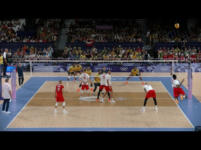 Volleyball Poland Wilfredo Leon Amazing in Poland - Brazil 2024 Paris Olympics