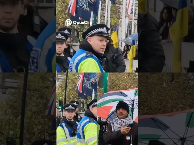 UMBRELLA MAN CALLS US R@CIST FOR FILMING 🤦🏼‍♂️ #palestine #protests #police #pinac #london #israel