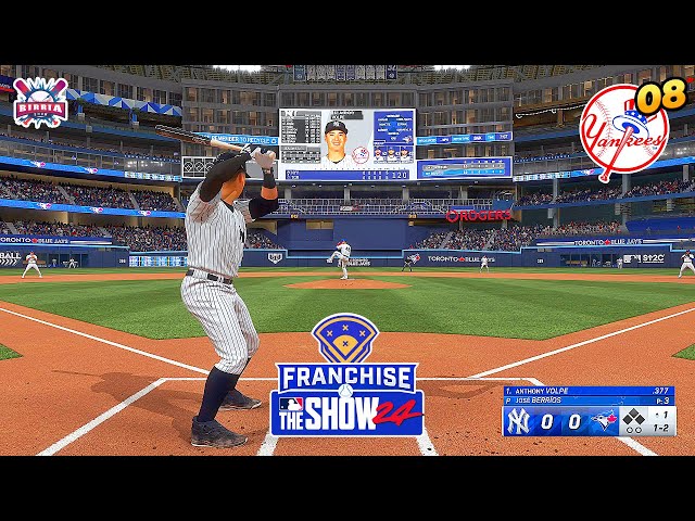 MLB The Show 24 New York Yankees vs Toronto Blue Jays - Volpe On Fire - Franchise Mode #8 PS5 HD