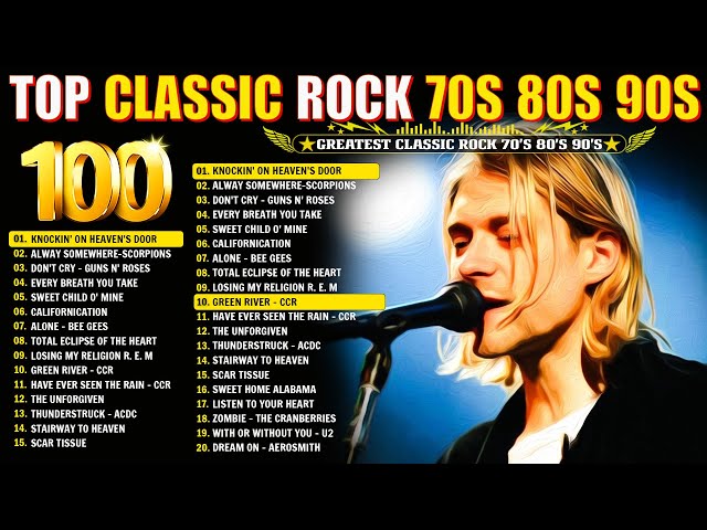 Best Classic Rock Songs 70s 80s 90s 🔥 Guns N Roses, Aerosmith, Bon Jovi, Metallica, Queen, ACDC, U2